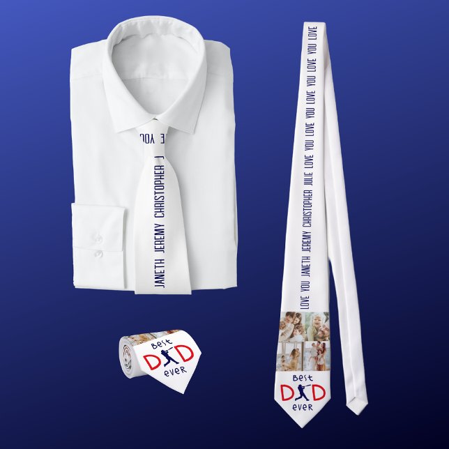 Modern 4-familjsfoto, bästa Pappa någonsin Fars da Slips (Skapare uppladdad)