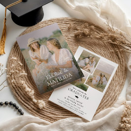 Modern 4 Foto Gemensam Studentfest Inbjudningar