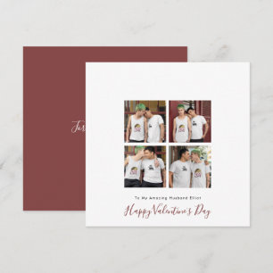 Modern 4-foto LGBT Gay Kärlek Make Valentine Julkort