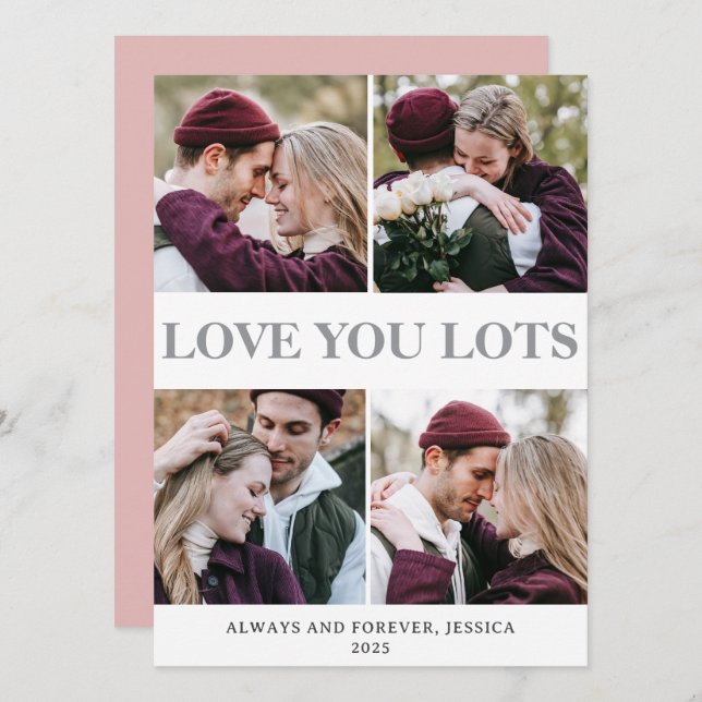 Modern 4-foto storyboard årsdagshälsning julkort (Fram/baksida)