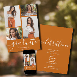 Modern 4-foto Studenten Inbjudningar