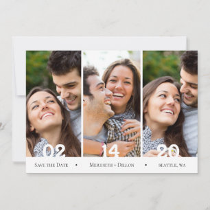 Modern 4 fotokollage - enkelt Trendig Spara Datumet