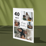 Modern 4 fotokollage | Födelsedag Kort<br><div class="desc">Vänner och familj kommer att kärlek dessa contemporary 4-fotosamlingskort med ett skript som säger "GRATTIS PÅ FÖDELSEDAGEN" och med fetstil säger "AGE & NAMN". Textteckensnittet stil,  storlek och färg kan ändras genom att klicka på den anpassade länken efter anpassning.</div>