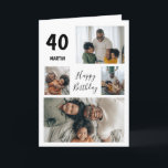 Modern 4 fotokollage | Födelsedag Kort<br><div class="desc">Vänner och familj kommer att kärlek dessa contemporary 4-fotosamlingskort med ett skript som säger "GRATTIS PÅ FÖDELSEDAGEN" och med fetstil säger "AGE & NAMN". Textteckensnittet stil,  storlek och färg kan ändras genom att klicka på den anpassade länken efter anpassning.</div>