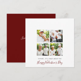 Modern 4-fotokollage Högre par Valentine Julkort