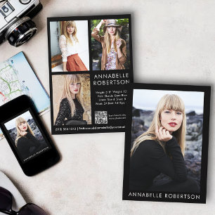 Modern 4-fotomodellskådespelare QR-kodkompositkort Inbjudningar