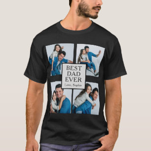 Modern 4-fotoserver, bästa Pappa någonsin, Anpassn T Shirt
