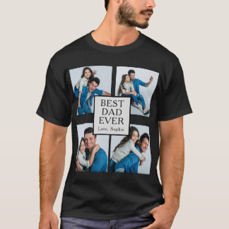 Modern 4-fotoserver, bästa Pappa någonsin, Anpassn T Shirt