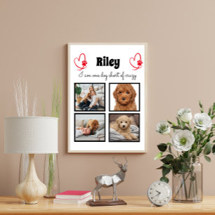 Modern 4-hund fotosamling - personlig kollage poster