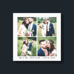 Modern 4 Photo Collage Bröllop Canvastryck<br><div class="desc">Modern 4 Photo Collage Bröllop Kanvastryck</div>