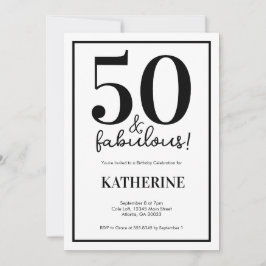 Modern 50 and Fabulous 50th Birthday  Inbjudningar