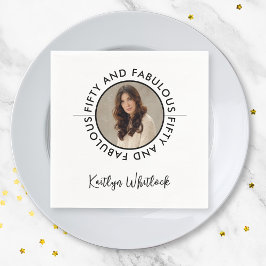 Modern 50 and Fabulous Bold 50th Birthday Party Pappersservett