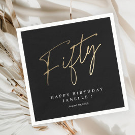 Modern 50-års födelsedag enkel stilren elegant skr pappersservett