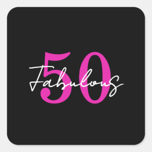 Modern 50-årsfest 50 och fantastisk fest fyrkantigt klistermärke