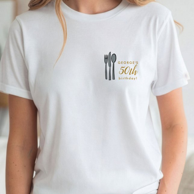 Modern 50-årsfirande Middag T Shirt (Modern 50th Birthday Dinner Party T-Shirt)