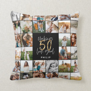 Modern 50-dagars multifotoskriptpresent kudde
