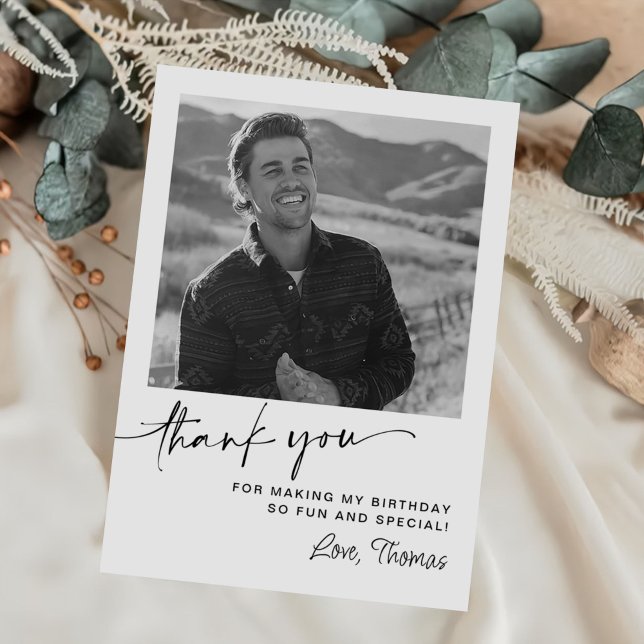 Modern 50:e födelsedagsfoto tack kort (Skapare uppladdad)