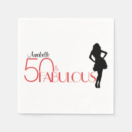 Modern 50:e Personligen på födelsedagen 50 & FABUL Pappersservett
