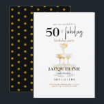 Modern 50 & Fabulous Black Glam-Födelsedagsfest Inbjudningar<br><div class="desc">Black and Guld Glam 50 & Fabulous Födelsedagsfest inbjudan. Modern.</div>