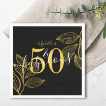 Modern 50 & Fabulous Black & Guld