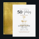 Modern 50 & Fabulous Champagne Födelsedagsfest III Inbjudningar<br><div class="desc">Black och Guld 50 och Fabulous Födelsedagsfest inbjudan. Modern. Champagne. Guld och svart bak. Glam.</div>