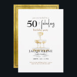 Modern 50 & Fabulous Champagne Födelsedagsfest III Inbjudningar<br><div class="desc">Black och Guld 50 och Fabulous Födelsedagsfest inbjudan. Modern. Champagne. Guld och svart bak. Glam.</div>