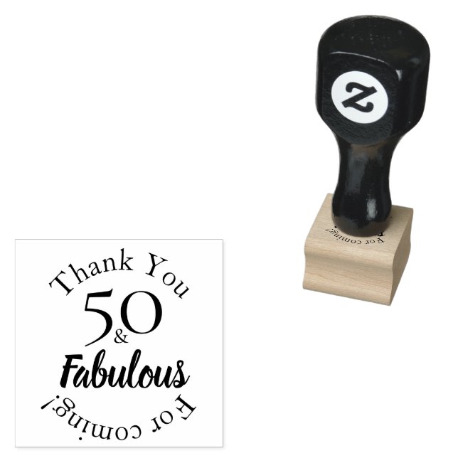 Modern 50 & Fabulous Favour Message Design Stämpel (Stämplad)