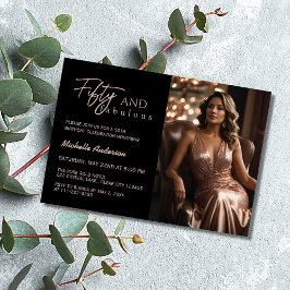 Modern 50 & Fantastisk Foto Roséguld 50-årsdag Inbjudningar