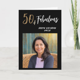 Modern 50 och Fabulöst foto 50:e födelsedagen Kort