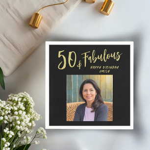 Modern 50 och Fabulöst foto 50:e födelsedagen Pappersservett