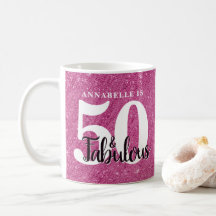 Modern 50- och Fabulous Rosa Gnistra Födelsedagsfe