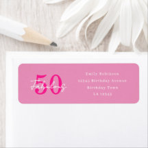 Modern 50 och fantastisk rosa 50-års födelsedagsad