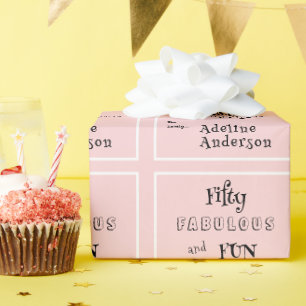 Modern 50 och fantastisk rosa 50-årsfest presentpapper