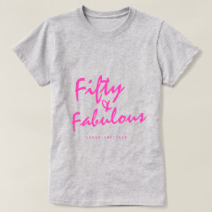 Modern 50 snyggt anpassat namn 50:e födelsedagsgåv t shirt