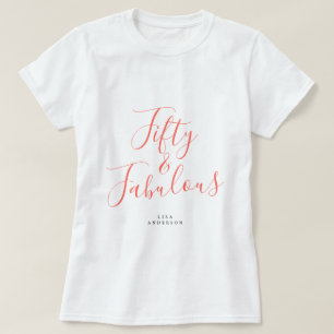 Modern 50 snyggt anpassat namn 50:e födelsedagsgåv t shirt