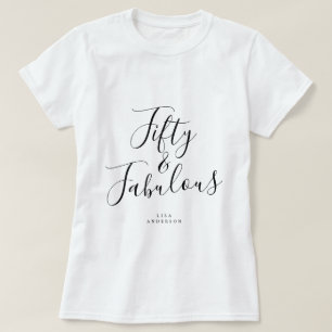 Modern 50 snyggt anpassat namn 50:e födelsedagsgåv t shirt