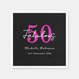 Modern 50th Birthday 50 and Fabulous Party Pappersservett