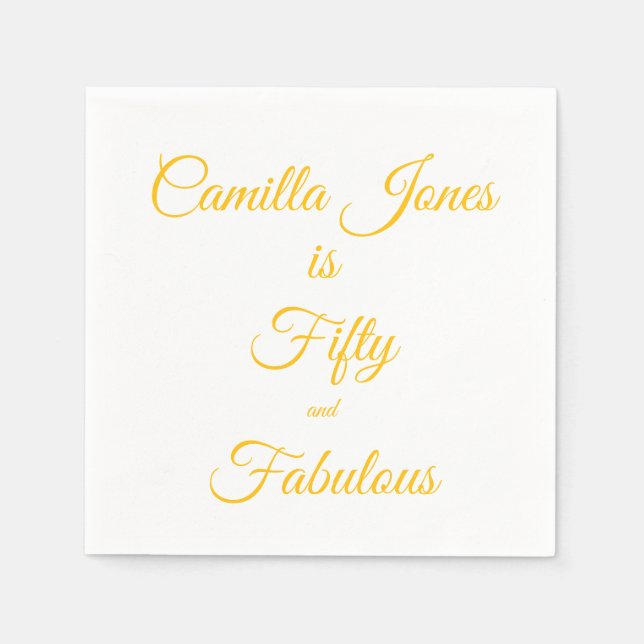 Modern, 50th Birthday custom napkin Pappersservett (Framsidan)