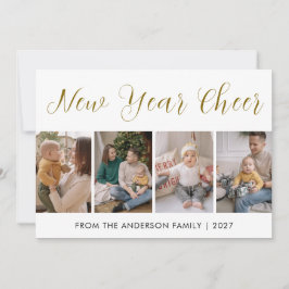 Modern 5-foto Collage Nyår Cheer Julkort