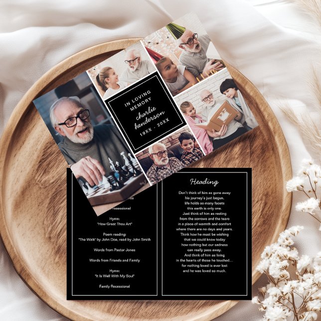 Modern 5-foto minnesgudstjänst för avliden / minne program (Skapare uppladdad)
