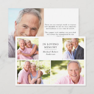 Modern 5 fotokollage-begravning tack kort