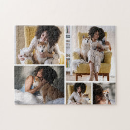 Modern 5 Photo Collage Jigsaw Puzzle Pussel