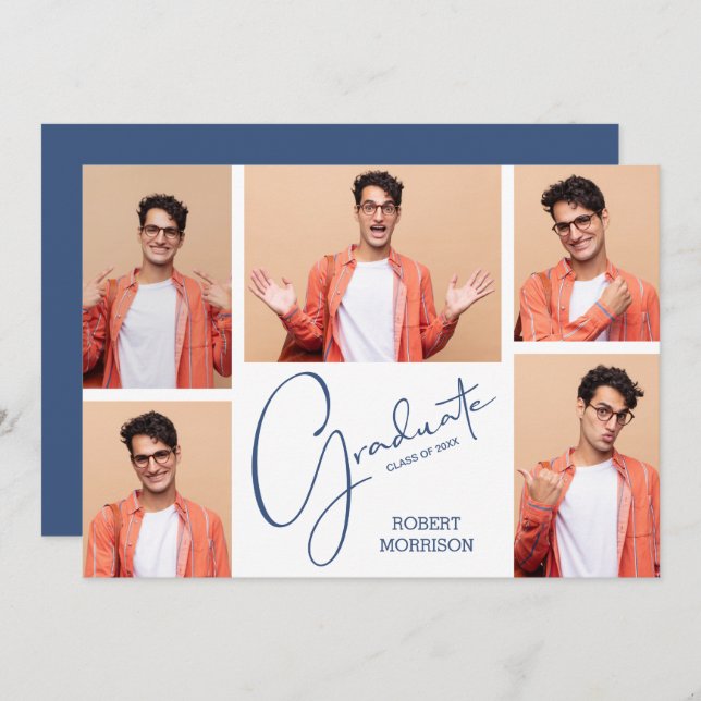 Modern 5 Photo Studenten Meddelande (Fram/baksida)