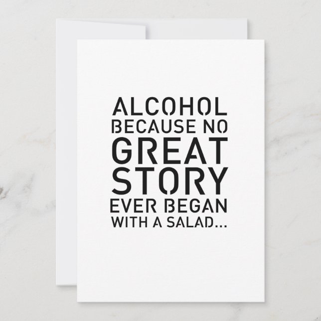 Modern 5 x 7 Bord skriver alkoholen för Inbjudningar (Framsida)