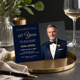 Modern 60-års födelsedags fotoinbjudan inbjudningar