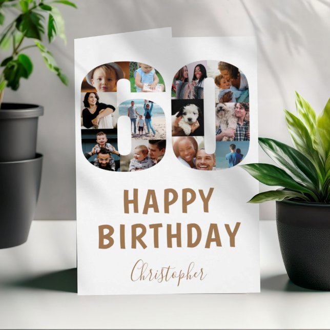 Modern 60-års födelsedags fotokollage  OBS kort (Skapare uppladdad)