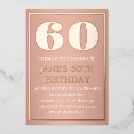 Modern 60-årsfirande Rose Guld Folie QR-kod