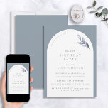 Modern 60:e födelsedag Dusty Blue Arch Botanical Inbjudningar<br><div class="desc">Planerar du en speciell födelsedag? Låt oss presentera er för vår moderna 60:e födelsedag Dusty Blue Arch botaniska inbjudan - det perfekt sättet att få din händelse att komma ihåg. Dess dammiga blå bakgrund och vit snyggt kompletteras perfekt med botaniska accenter med elegant vattenfärg som skapar en inbjudan som verkligen...</div>