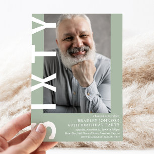 Modern 60:e Födelsedagsfest inbjudan-foto, 60:e Inbjudningar