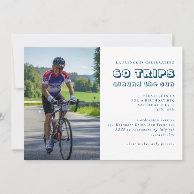 Modern, 60:e födelsedagsinbjudan om foto inbjudningar (Framsida)